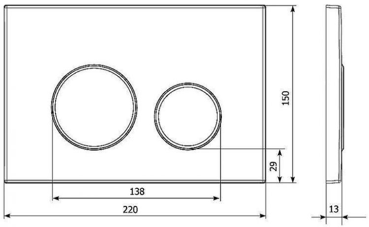 Клавиша смыва KK POL M11 350/PPL/009-00-00 Титан