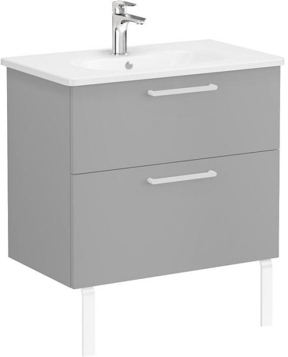 Тумба с раковиной Vitra Root Flat 80 68289 подвесная Серый камень матовый