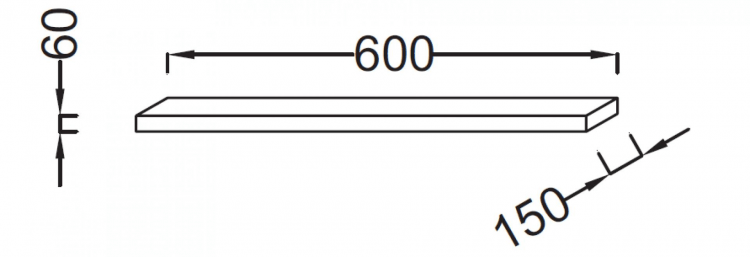 Настенная полка 60 см Jacob Delafon Parallel EB500-N14, серый антрацит Настенная полка 60 см Jacob Delafon Parallel EB500-N14, серый антрацит