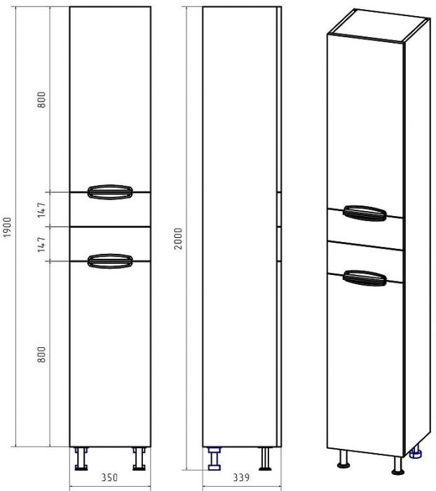 Шкаф пенал Misty Орхидея 35 L П-Жас05035-011БкЛ с бельевой корзиной Белый
