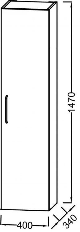 Шкаф-пенал 40 см Jacob Delafon Odeon Rive Gauche EB2570D-R5-M53, серый антрацит матовый Шкаф-пенал 40 см Jacob Delafon Odeon Rive Gauche EB2570D-R5-M53, серый антрацит матовый
