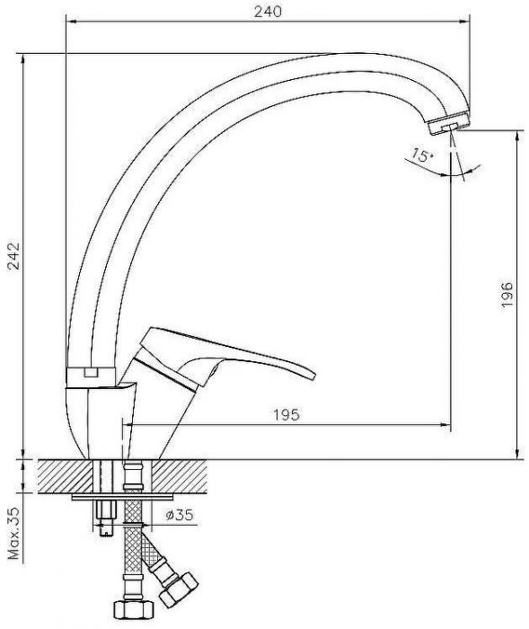 Смеситель для кухни Decoroom DR21021 Хром
