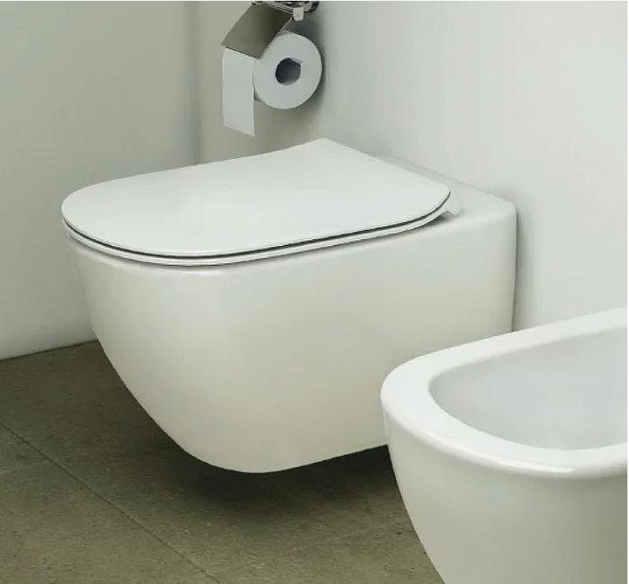 Комплект унитаза с инсталляцией Ideal Standard Tesi Aqua Blade TT00002/121A6 с сиденьем Микролифт и Черной матовой клавишей смыва