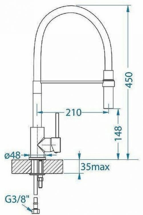 Смеситель для кухни Alveus Elia Chr 1129024 Хром Черный