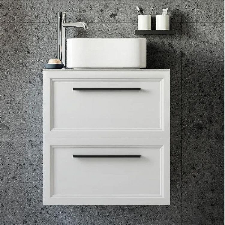 Комплект мебели для ванной STWORKI Эстерсунд 60 459717 подвесной Белый матовый Простоун беж Комплект мебели для ванной STWORKI Эстерсунд 60 459717 подвесной Белый матовый Простоун беж