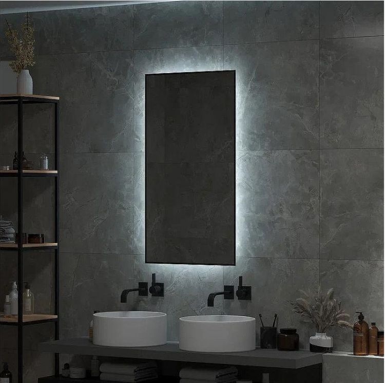 Зеркало Континент Amer 600х1000 ЗЛП1526 с подсветкой Черное с бесконтактным выключателем Зеркало Континент Amer 600х1000 ЗЛП1526 с подсветкой Черное с бесконтактным выключателем