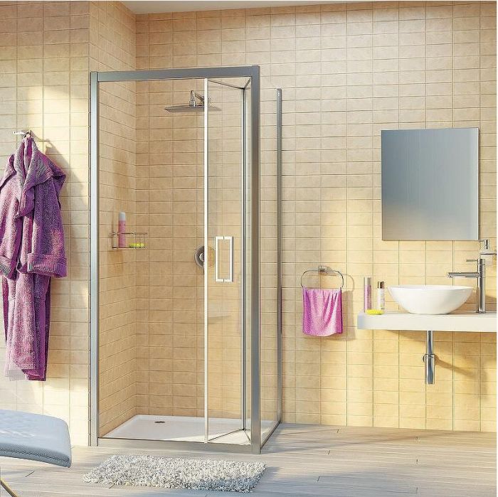 Душевой уголок WasserKRAFT Weser 90x100 78F18 профиль Хром стекло прозрачное
