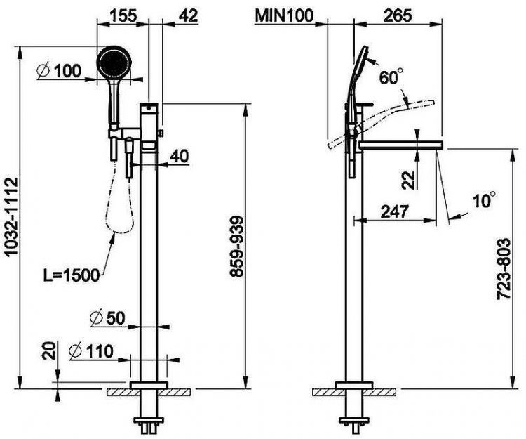 Смеситель для ванны Gessi Emporio Via Manzoni 24982#031 Хром Смеситель для ванны Gessi Emporio Via Manzoni 24982#031 Хром