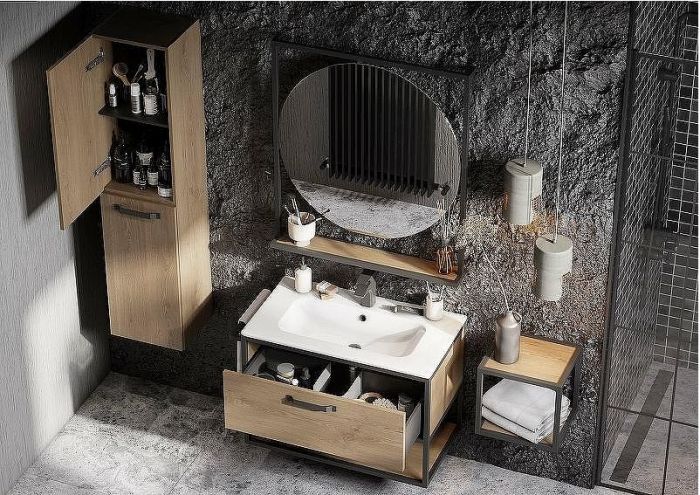 Подвесной шкаф Aquaton Лофт Фабрик 34 1A242803LTDY0 Дуб кантри