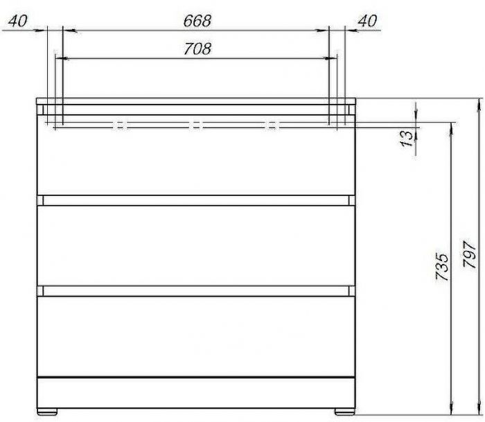 Комод Aquanet Сканди 80 302543 Дуб эдгрейн