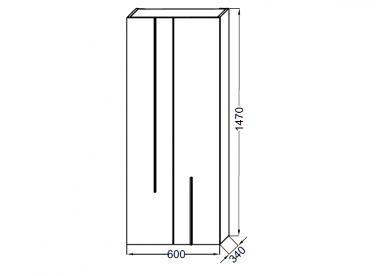 Пенал подвесной Jacob Delafon NOUVELLE VAGUE 60см, EB3046RU