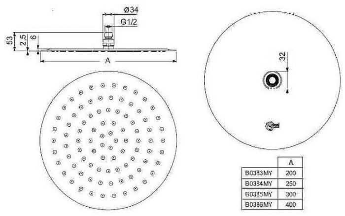 Верхний душ Ideal Standard Ideal Rain Luxe B0386MY Хром
