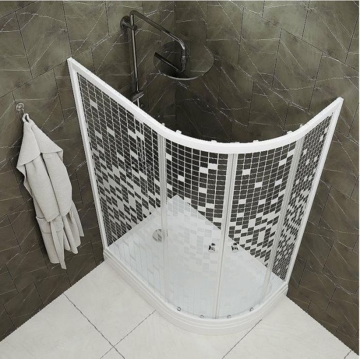 Душевой уголок Triton Коралл 120х80 А L Щ0000061780 профиль Белый стекло прозрачное с узором