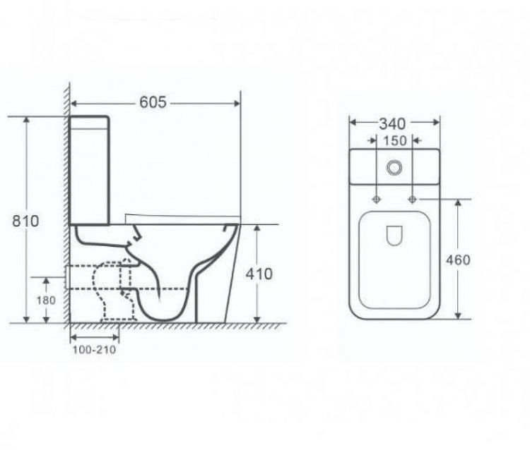 Унитаз компакт Nofer Nantes 23024 цвет Черный матовый с бачком и сиденьем Микролифт