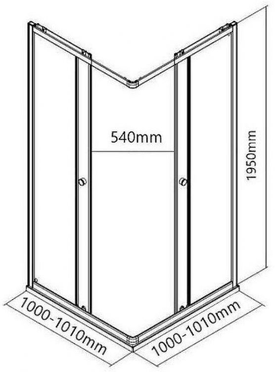 Душевой уголок Maybah Glass MGY-1330-5 1000x1000x1950 раздвижной профиль Хром матовый стекло сатиновое