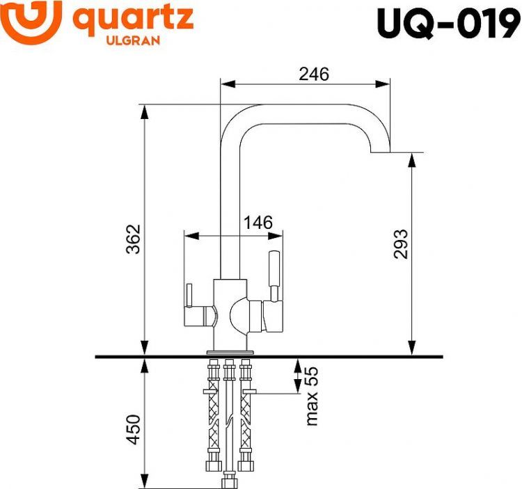 Смеситель для кухни Ulgran Quartz UQ-019-10 цвет Песочный Смеситель для кухни Ulgran Quartz UQ-019-10 цвет Песочный