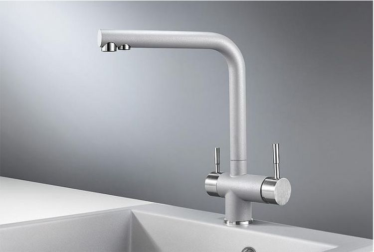 Смеситель для кухни Granula 2305 цвет Алюминиум