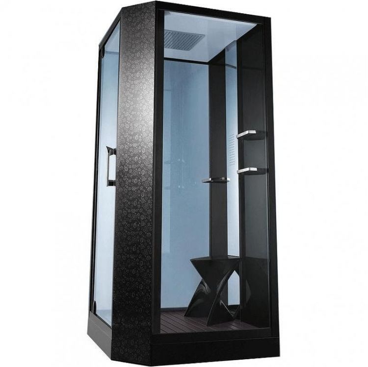 Душевая кабина Orans 100x100 L 89101lb с баней профиль Черный задние стенки Черные