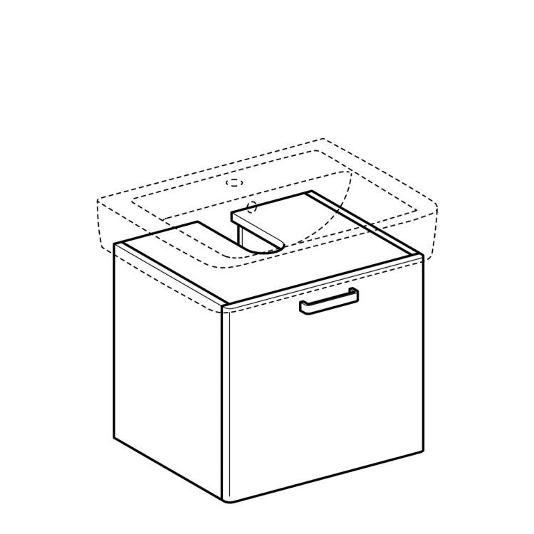 Тумба под раковину Geberit Renova Plan 530 мм, белый [879070000]