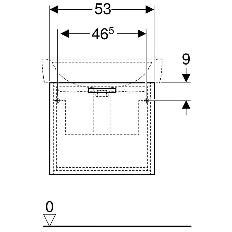 Тумба под раковину Geberit Renova Plan 530 мм, белый [879070000]