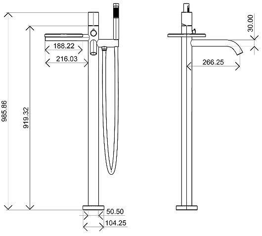 Смеситель для ванны Boheme Stick 129-NB цвет Никель