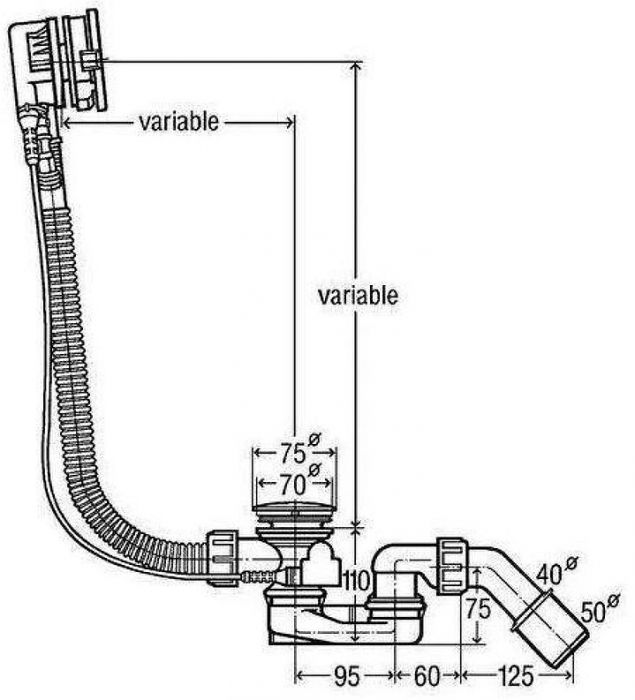 Слив-перелив Grocenberg GB240CR полуавтомат Хром