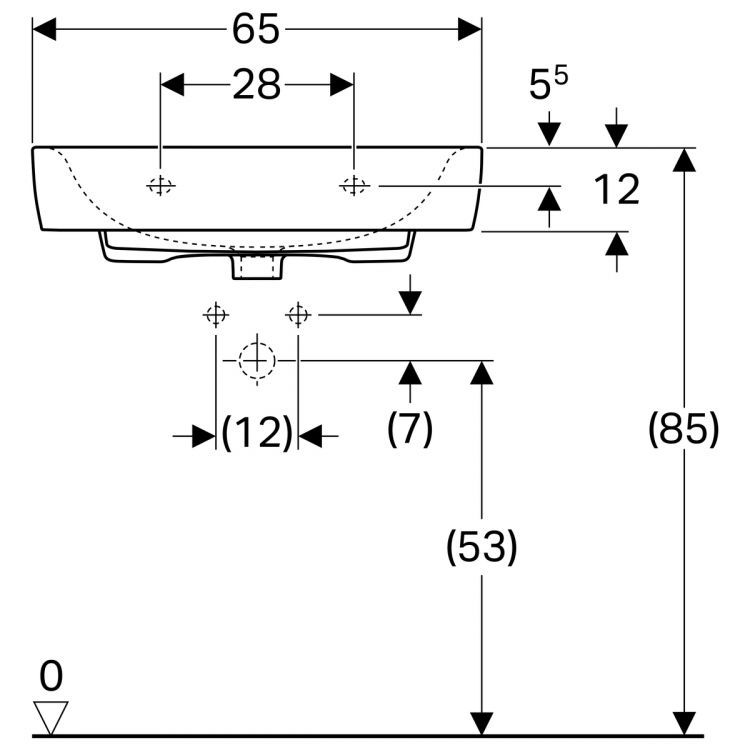 Раковина Geberit Renova Nr.1 Plan, 222265000