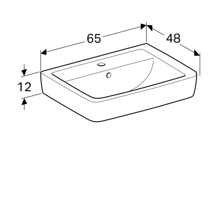 Раковина Geberit Renova Nr.1 Plan, 222265000