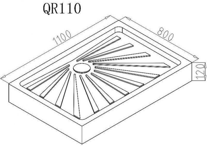 Душевой поддон из АБС-пластика Ceruttispa QR110 110х80 7749 Белый