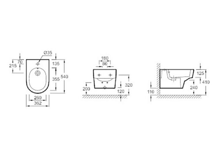 Биде подвесное Jacob Delafon Odeon Rive Gauche EMG0002-00