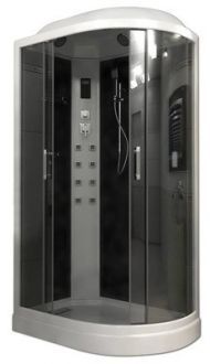 Душевая кабина Bas Кариба (черная стенка, тонированное стекло)