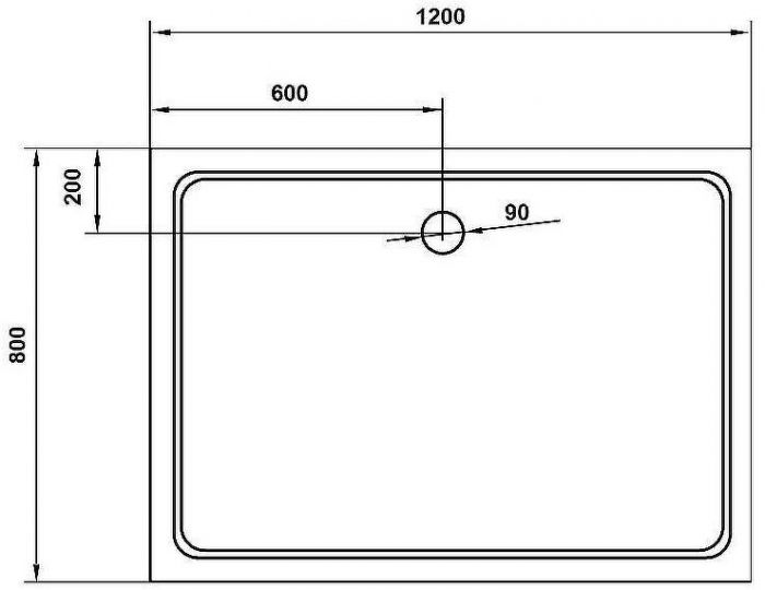 Душевой поддон из стеклокомпозита Cezares Tray SMC 120x80 TRAY-M-AH-120/80-35-W Белый