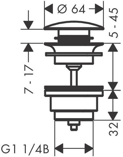 Hansgrohe Донный клапан для раковины и биде, push-open, цвет: белый матовый