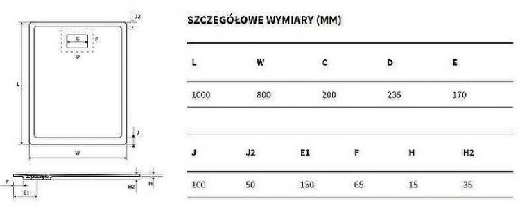 Душевой поддон из искусственного камня Excellent Lavano 100x80 BREX.1103.100.080.WHN Белый