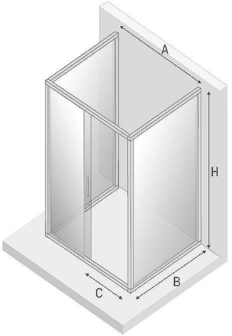 Душевой уголок New Trendy New Varia Chrome 120х90 K-0513 профиль Хром стекло прозрачное