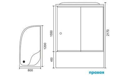 Душевая кабина Royal Bath RB 8120BK1-T-CH R