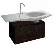 Тумба для ванной Jacob Delafon Stillness шириной 80 см с боковым расположением раковины, массив тёмный дуб [EB2002-P7]