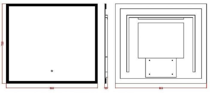 Зеркало Boheme Modern 100x70 544-100 с подсветкой с сенсорным выключателем