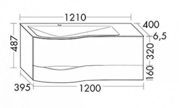 Тумба с раковиной Burgbad Sinea 2.0 120 SFFQ121L F2800 G0165 C0001*1 подвесная Белая