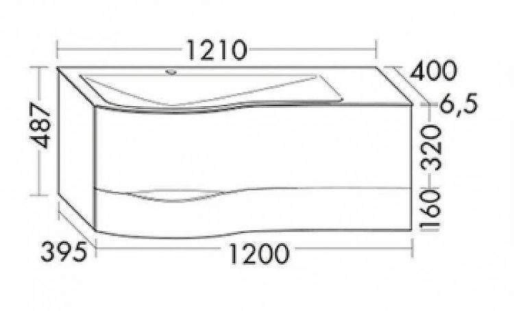 Тумба с раковиной Burgbad Sinea 2.0 120 SFFQ121L F2800 G0165 C0001*1 подвесная Белая