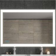 Зеркало Бриклаер Вега 125 4627125414398 с подсветкой с бесконтактным выключателем и часами