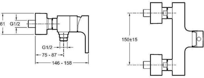 Смеситель для душа Jacob Delafon Strayt E45371-CP Хром