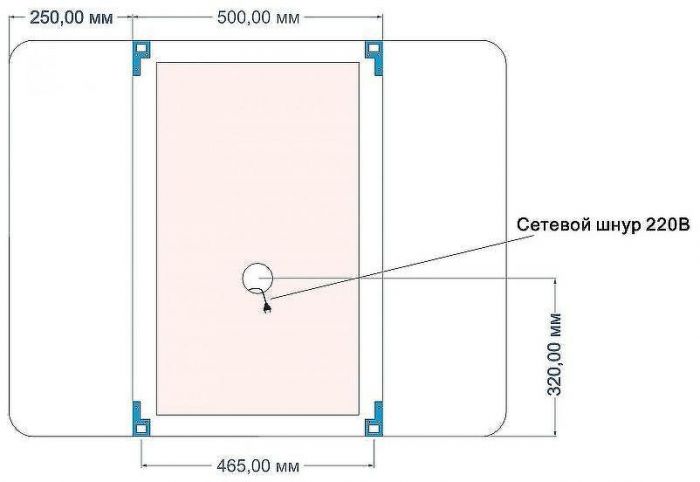 Зеркало-трюмо Art&Max Trento AM-Tre-1000-800-DS-F с подсветкой с сенсорным выключателем