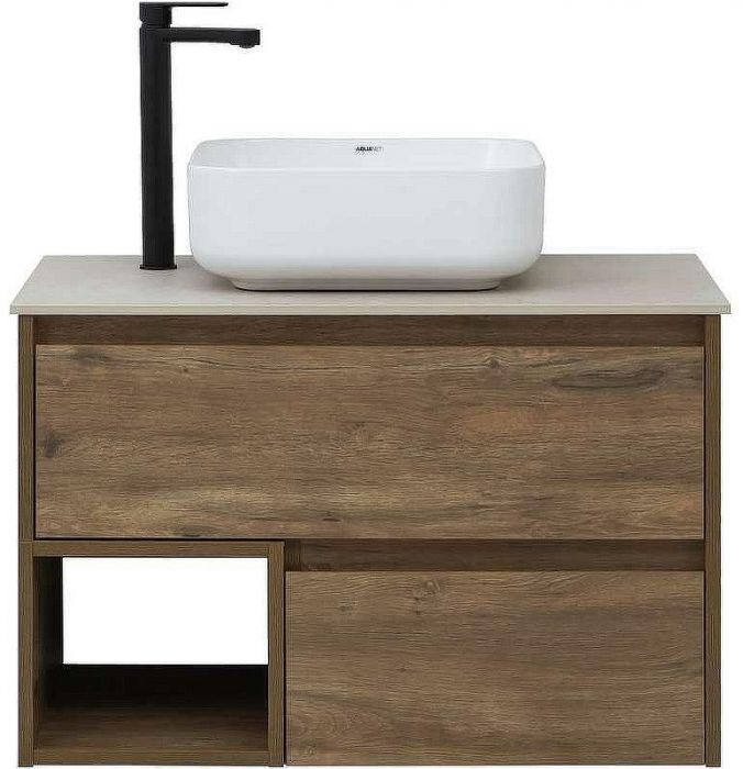 Тумба с раковиной STWORKI Карлстад 75 425257 подвесная Дуб рустикальный