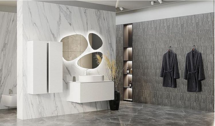 Тумба под раковину Jorno Stone 100 Stn.01.100/P/W/JR подвесная Белая