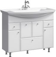 Тумба под раковину Aqwella Барселона 105 BA0110K с бельевой корзиной Белая