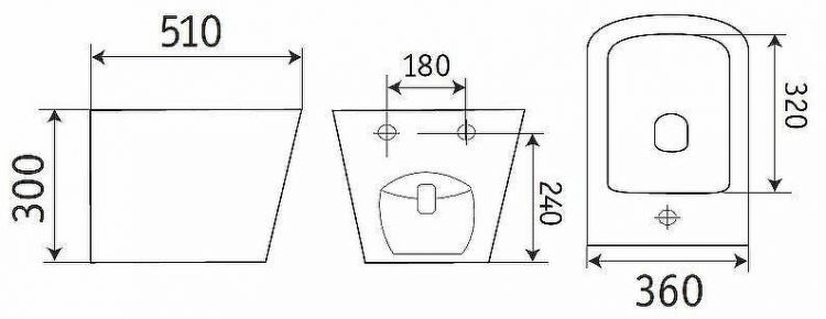 Биде CeramaLux 5370MHL подвесное Голубое матовое