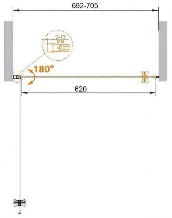 Душевая дверь Cezares Eco 70 ECO-O-B-1-70-C-Cr профиль Хром стекло прозрачное