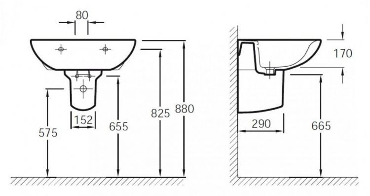 Полупьедестал Jacob Delafon Odeon 19085D-00 Полупьедестал Jacob Delafon Odeon 19085D-00