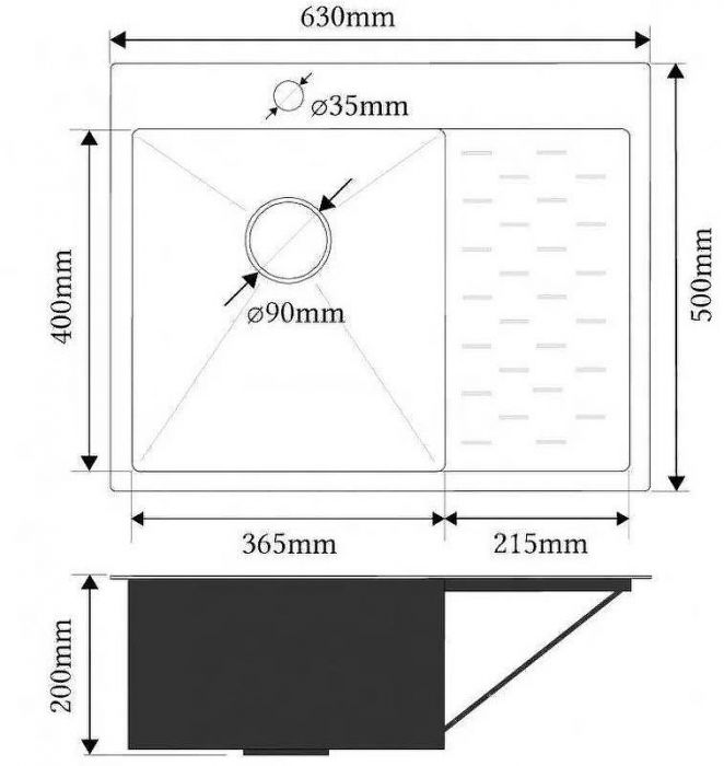 Кухонная мойка Fabia 63х50 63503L Сатин